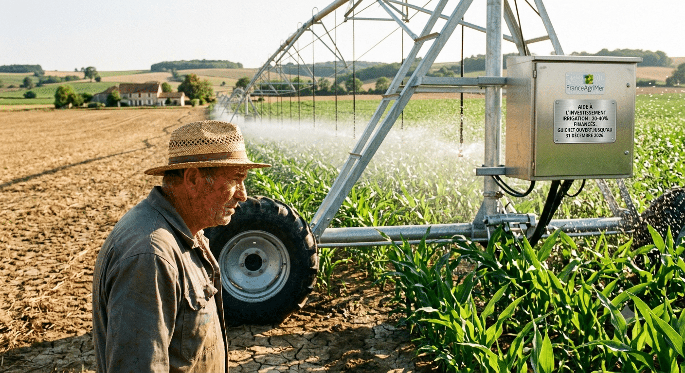 Sécheresse : l&rsquo;aide FranceAgriMer qui finance 30 à 40 % de votre irrigation (guichet ouvert jusqu&rsquo;au 31 décembre 2026)
