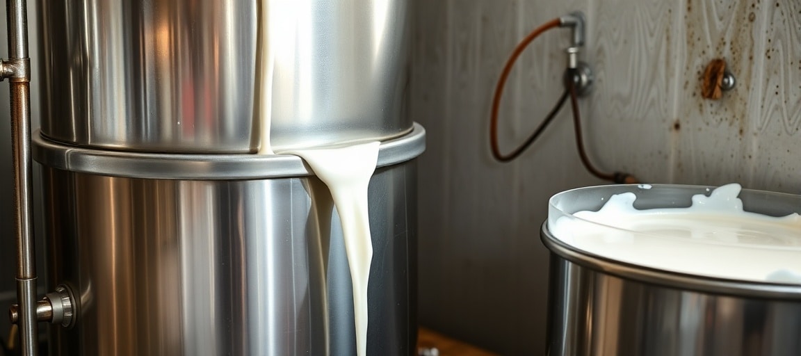 Le lait cru arrivant dans le tank : c'est sur ce trajet que se joue la lipolyse