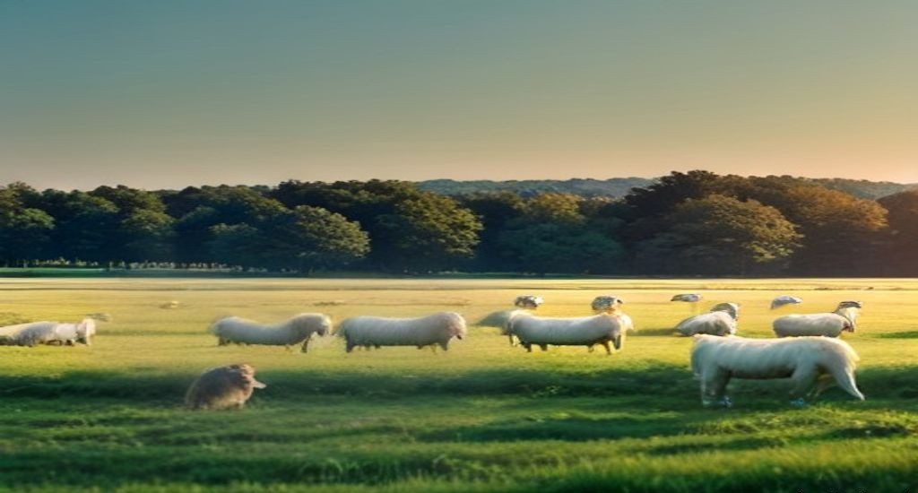 Troupeau de brebis au pré en début d'automne