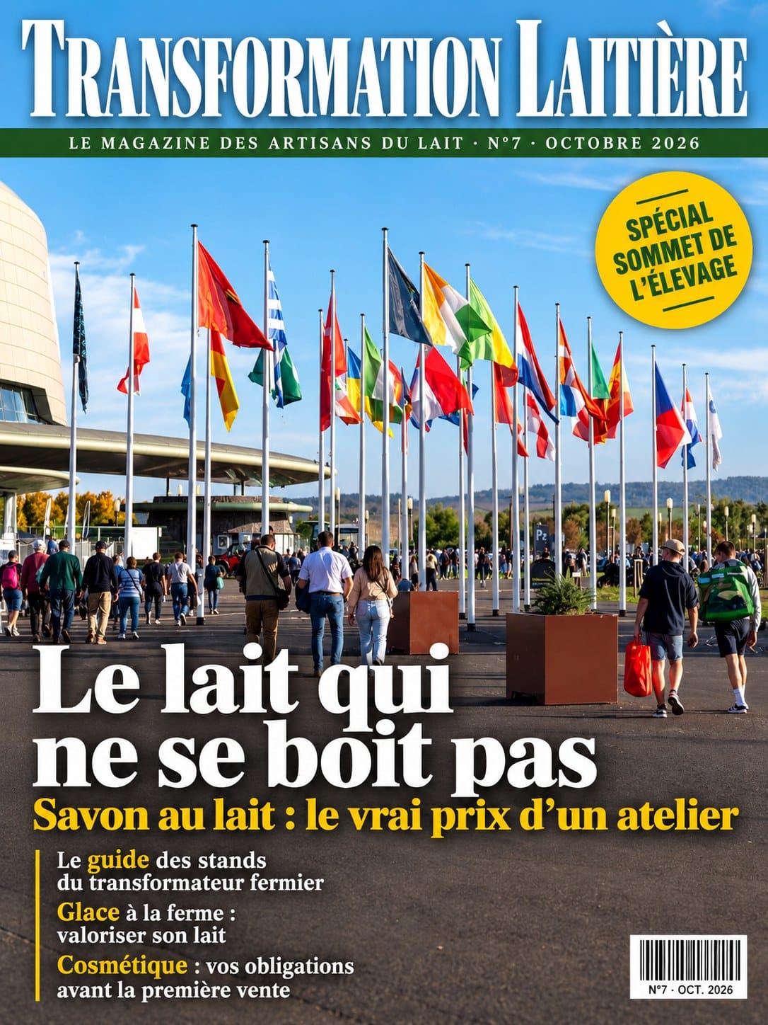 Couverture du N°7 de Transformation Laitière, octobre 2026, spécial Sommet de l'Élevage : le lait qui ne se boit pas